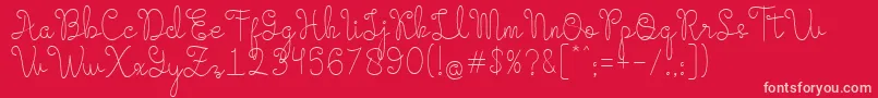Evangetta Etra Light Font – Pink Fonts on Red Background