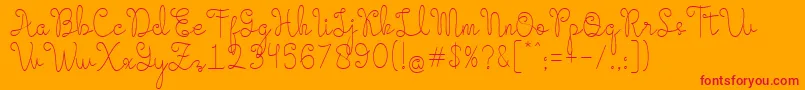 Evangetta Etra Light Font – Red Fonts on Orange Background