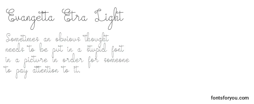Evangetta Etra Light (126172) フォントのレビュー