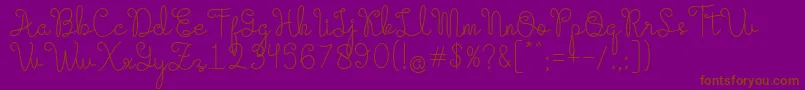 Evangetta Light-Schriftart – Braune Schriften auf violettem Hintergrund