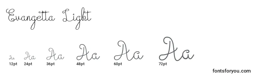 Evangetta Light (126174) Font Sizes