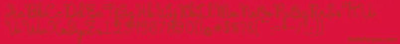 Lisätietoja Evangetta Regular-fontista Evangetta Regular-fontti – ruskeat fontit punaisella taustalla