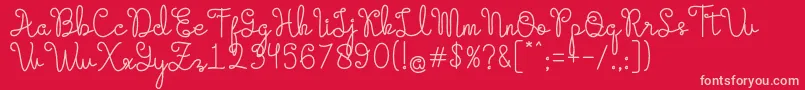 Evangetta Regular Font – Pink Fonts on Red Background