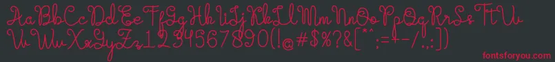 Evangetta Regular Font – Red Fonts on Black Background