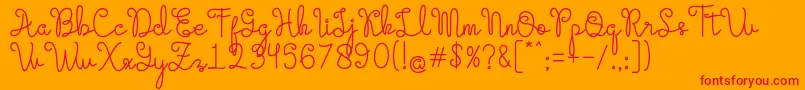 Evangetta Regular Font – Red Fonts on Orange Background