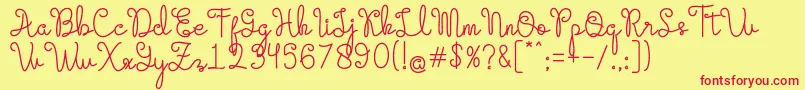 Evangetta Regular Font – Red Fonts on Yellow Background