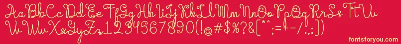 Evangetta Regular Font – Yellow Fonts on Red Background
