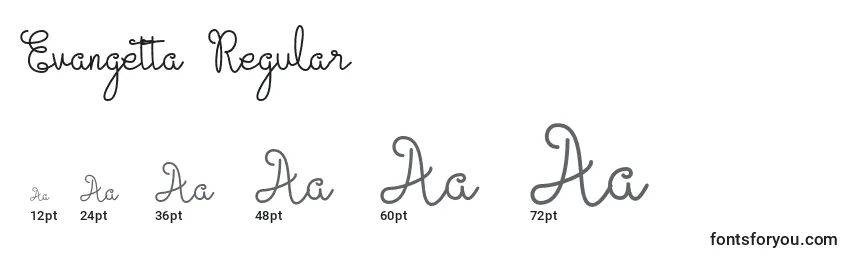 Evangetta Regular Font Sizes