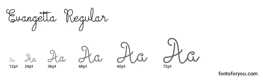 Größen der Schriftart Evangetta Regular