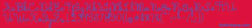 Evangetta Regular Font – Blue Fonts on Red Background