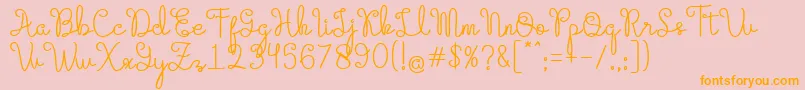 Evangetta Regular Font – Orange Fonts on Pink Background