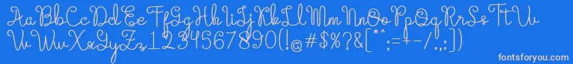 More about Evangetta Regular Font Evangetta Regular Font – Pink Fonts on Blue Background