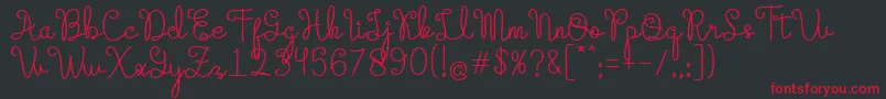 Evangetta Regular-Schriftart – Rote Schriften auf schwarzem Hintergrund