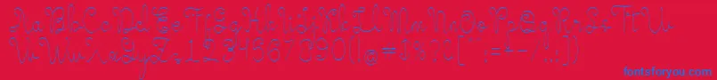 Evangetta Thin Font – Blue Fonts on Red Background