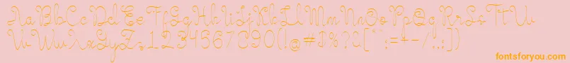 Evangetta Thin Font – Orange Fonts on Pink Background