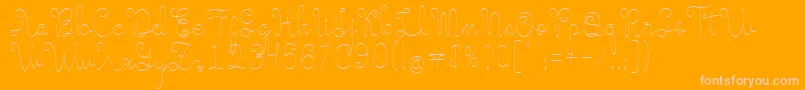 Evangetta Thin-Schriftart – Rosa Schriften auf orangefarbenem Hintergrund