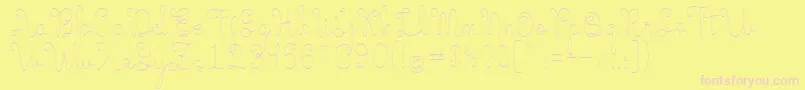 Evangetta Thin-Schriftart – Rosa Schriften auf gelbem Hintergrund