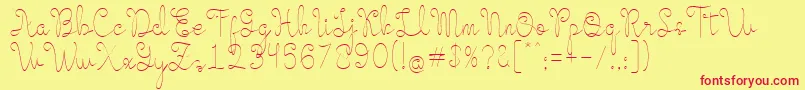 Evangetta Thin Font – Red Fonts on Yellow Background