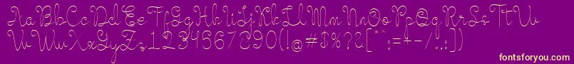 Evangetta Thin Font – Yellow Fonts on Purple Background