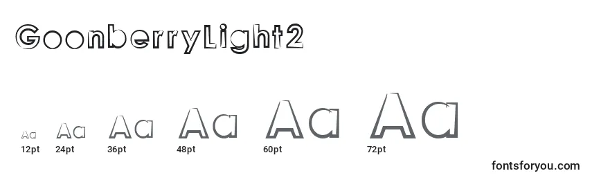 GoonberryLight2 Font Sizes