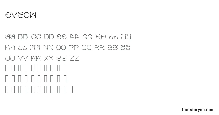 Evaow (126180)-fontti – aakkoset, numerot, erikoismerkit