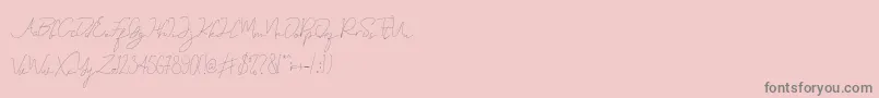Eveline Cara-Schriftart – Graue Schriften auf rosa Hintergrund
