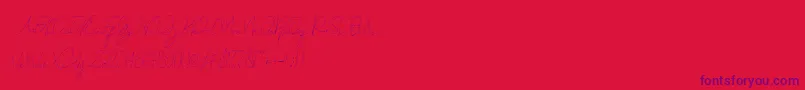 Eveline Cara Font – Purple Fonts on Red Background
