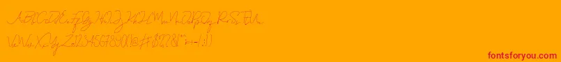 Eveline Cara Font – Red Fonts on Orange Background
