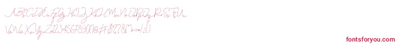 Eveline Cara Font – Red Fonts on White Background