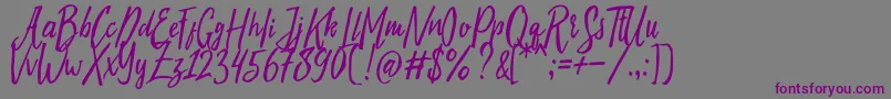 Шрифт Evelyne Typeface Free Demo – фиолетовые шрифты на сером фоне