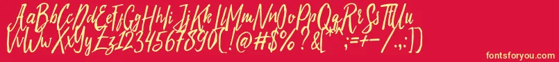 fuente Evelyne Typeface Free Demo – Fuentes Amarillas Sobre Fondo Rojo