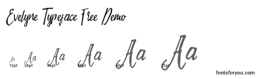 Evelyne Typeface Free Demo-fontin koot
