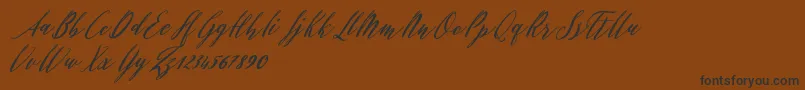 Evelyne-Schriftart – Schwarze Schriften auf braunem Hintergrund