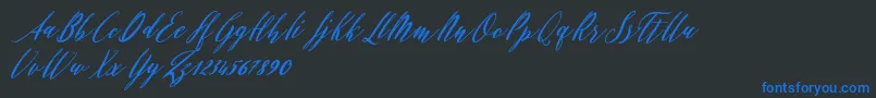 Evelyne Font – Blue Fonts on Black Background