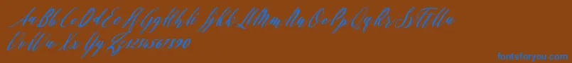 Evelyne Font – Blue Fonts on Brown Background