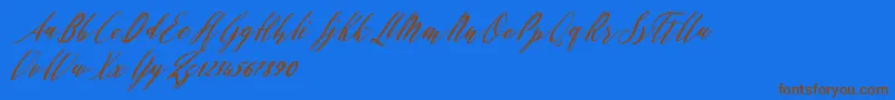 Evelyne Font – Brown Fonts on Blue Background