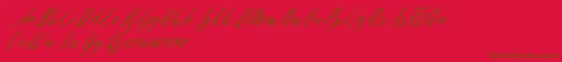 Evelyne Font – Brown Fonts on Red Background