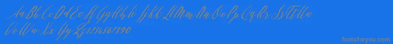 Evelyne-Schriftart – Graue Schriften auf blauem Hintergrund