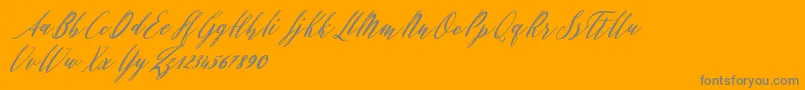 Evelyne-Schriftart – Graue Schriften auf orangefarbenem Hintergrund