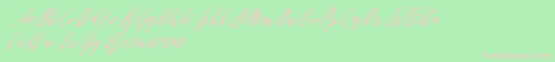 Evelyne Font – Pink Fonts on Green Background