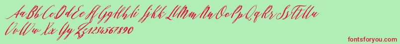 Evelyne Font – Red Fonts on Green Background