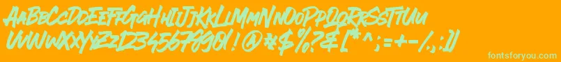 EVER LOOSER UNTEXTURED Font – Green Fonts on Orange Background