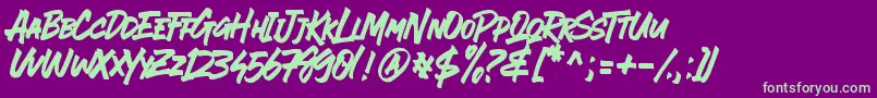 EVER LOOSER UNTEXTURED Font – Green Fonts on Purple Background