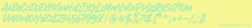 More about EVER LOOSER UNTEXTURED Font EVER LOOSER UNTEXTURED Font – Green Fonts on Yellow Background