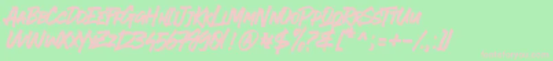 フォントEVER LOOSER UNTEXTURED – 緑の背景にピンクのフォント