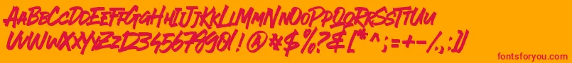 EVER LOOSER UNTEXTURED Font – Red Fonts on Orange Background