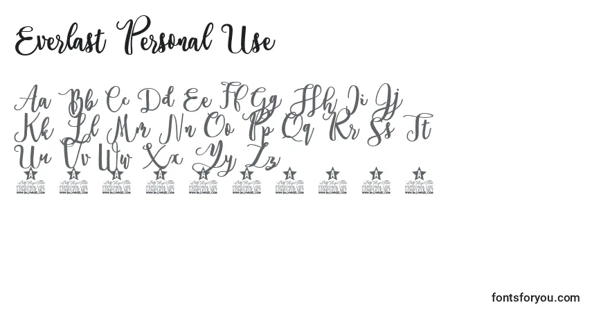 A fonte Everlast Personal Use – alfabeto, números, caracteres especiais