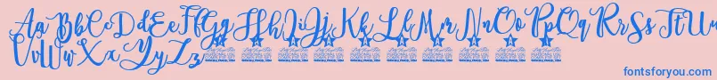 Everlast Personal Use Font – Blue Fonts on Pink Background
