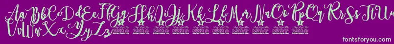 Everlast Personal Use Font – Green Fonts on Purple Background