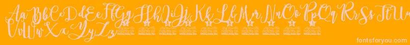 Everlast Personal Use Font – Pink Fonts on Orange Background